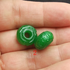 Donut,Circle Coin,Barrel,Dread green Jade stone,carving jade,Dreadlock,Dread Accessories,Hair Beads,Amulet Necklace Pendant Jewelry MG 2# Rondelle 14mm