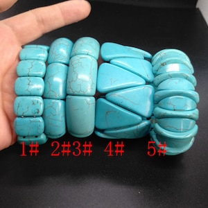 Bracciale turchese Howlite, bracciale turchese, bracciale uomo donna, perlina di pietra preziosa, bracciale elastico, bracciale unisex
