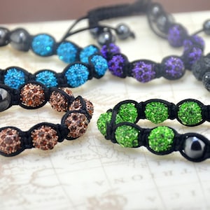 Gorgeous Crystal bead, Green Blue Coffee Purple Black Crystal Micro Ball, Pave Ball, Cubic Zirconia Separator Ball, Metal pave,  Bead 10mm