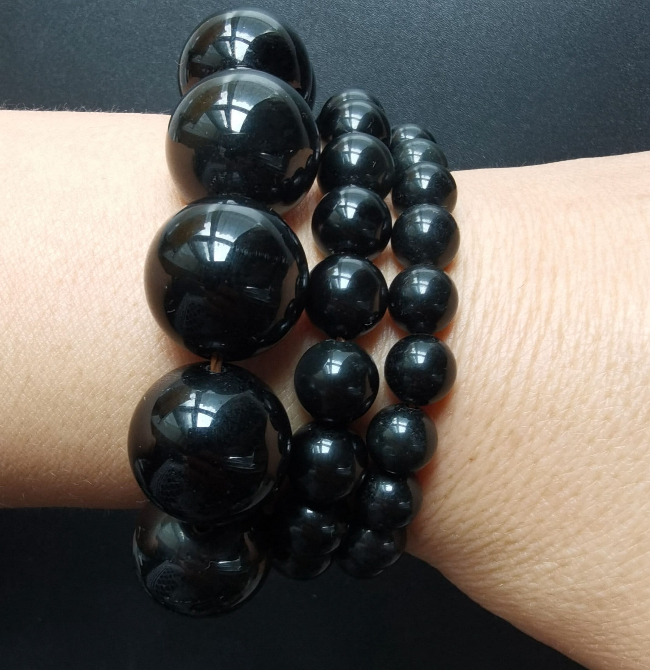 Round Black Obsidian stone bracelet,6mm,8mm,10mm,12mm,14mm,16mm,18mm,20mm,smooth Round,woman gift,man bracelet,Stretch Bracelet
