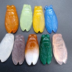 cicada Agate pendant,Red,light green, yellow,blue,white,purple,pink chalcedony pendant Link, gemstone bead Stone,Healing for making necklace