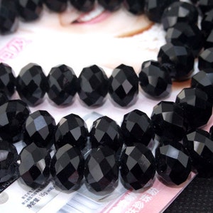 12mm faceted black glass beads,Loose 70beads,full strand of agate  FULL STRAND 25&quot; gemstone