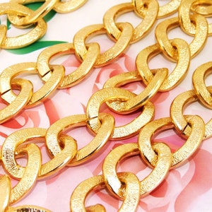 Long Shiny Width Oval Loop 20mm-25mm Plated Gold Aluminum  Metal Chain 2mm---38&quot;