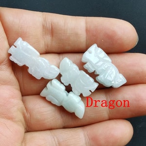 Liten tupp, apa, oxe, orm, får, drake, tiger, kanin, djur naturlig jadeit jadesten amulett hänge huvud, länk Dragon