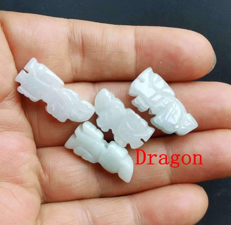 Liten tupp, apa, oxe, orm, får, drake, tiger, kanin, djur naturlig jadeit jadesten amulett hänge huvud, länk Dragon
