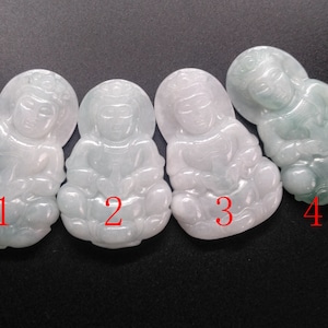 Carved jadeite pendant bead, Buddha natural jade pendant head, Guanyin bodhisattva Emerald bead, Gemstone bead, Amulet green jadite Pendant