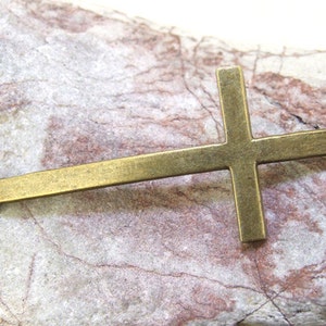 6pcs Large Cross Antique Bronze Pendant Link Connector Antique Brass Jewelry Filigree Metal Cross Pendant Earwire Beads Findings P image 3