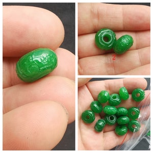 Donut,Circle Coin,Barrel,Dread green Jade stone,carving jade,Dreadlock,Dread Accessories,Hair Beads,Amulet Necklace Pendant Jewelry MG image 5