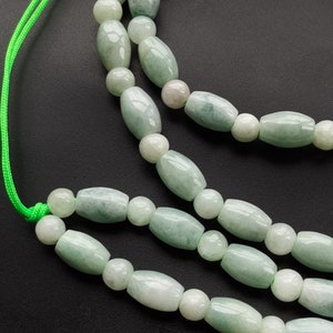 23 &quot;, runde Barrel natürliche burmesische Jadeit Stein Perlen Halskette, Klasse A, Charme Licht grüne Jade Perle, Trommel Edelstein Perle, Amulett Halskette