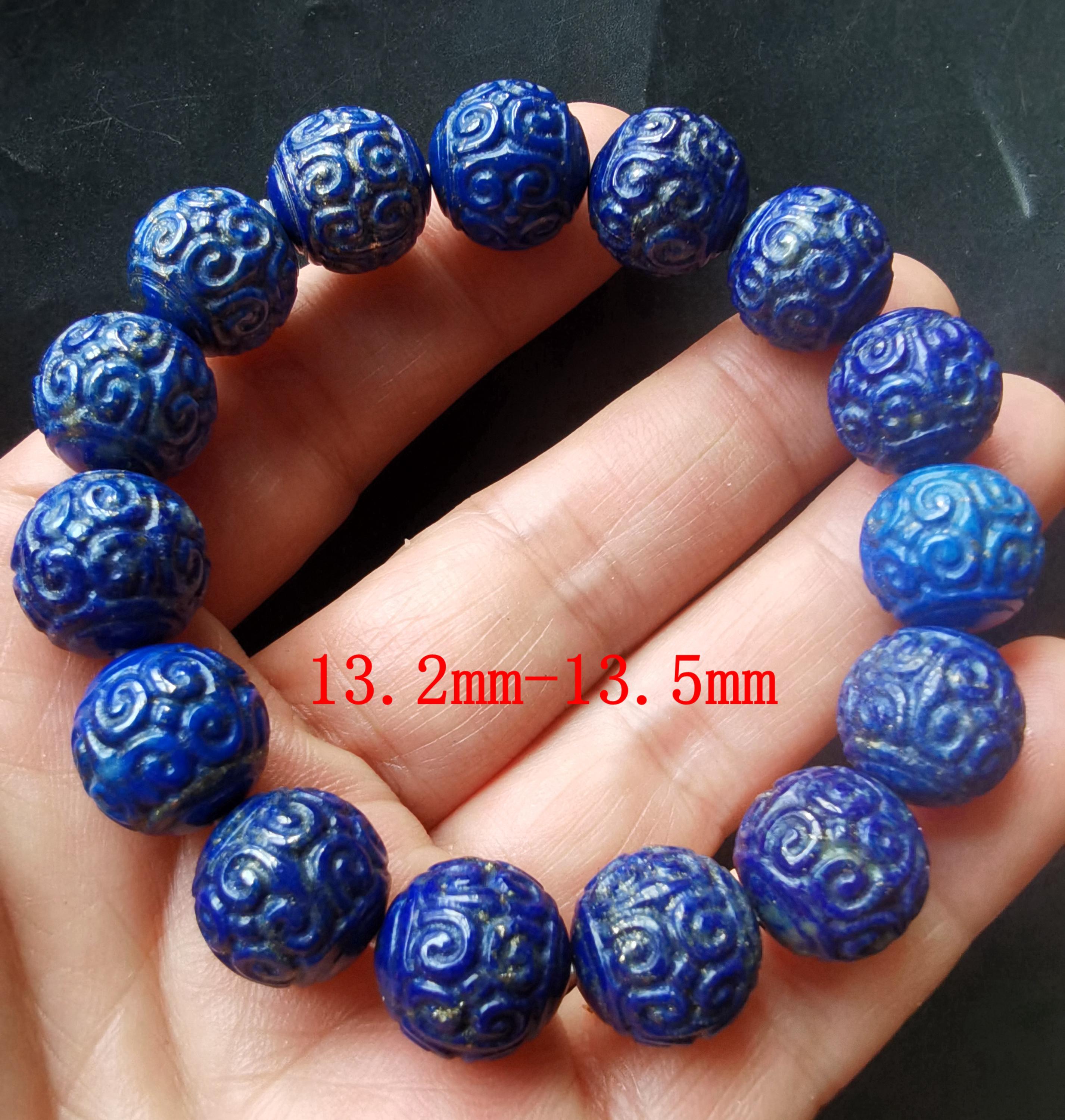 51.8g,round Ball Carving Flower,natural Blue Lapis Lazuli Gemstone
