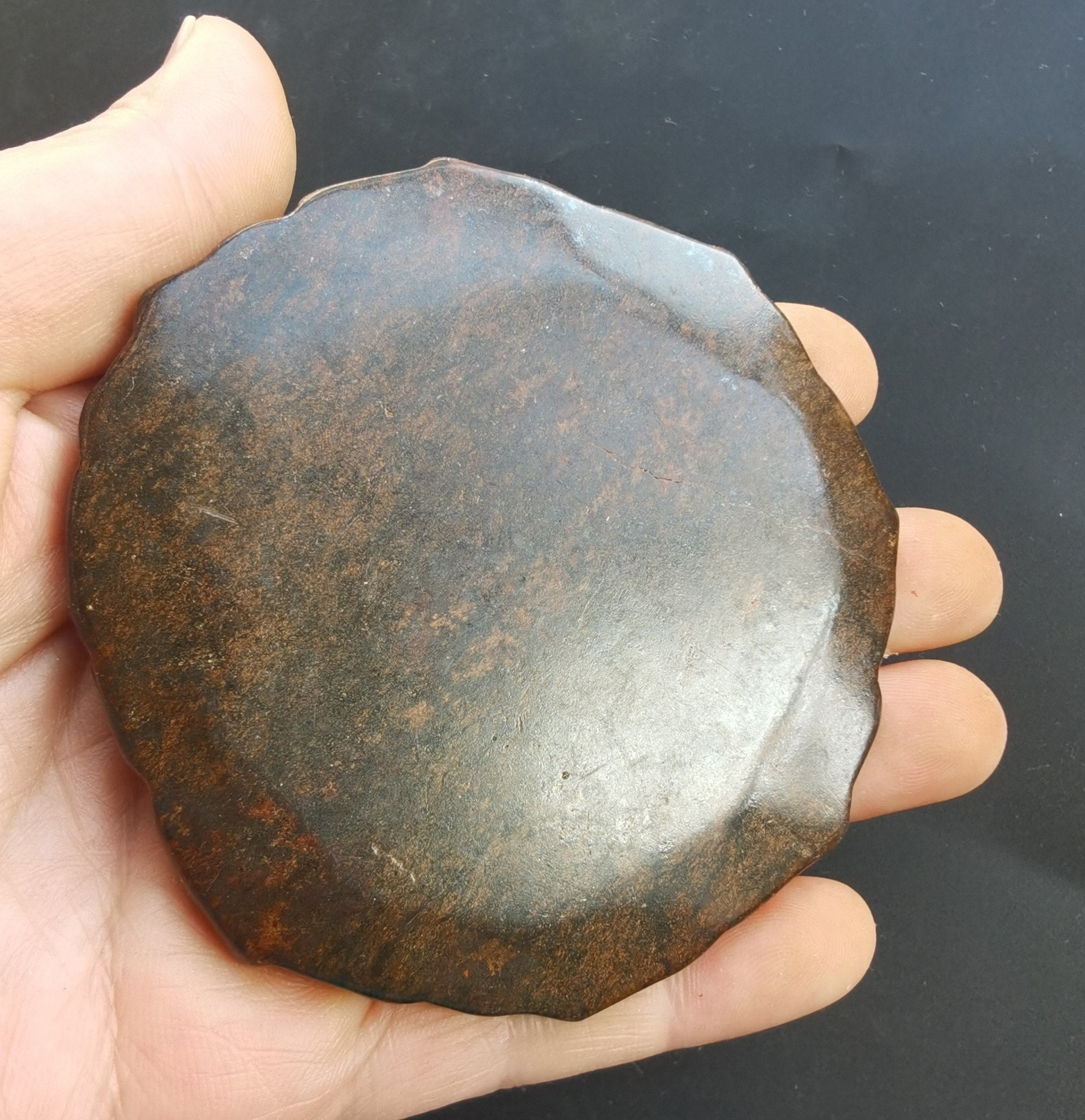 Großer geschnitzter Jade Anhänger Münze Blume Braun Jade | Etsy