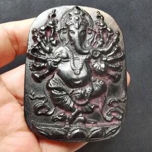 Garnesh elephant carving natural black Jade jasper stone Pendant,Amulet Mythical Animals for making handmade Necklace Pendant Jewerly ZB