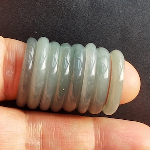 USA 5-10 Circle blue jadeite Rings,Round Smooth Grade A Natural jade stone,band ring,Thin ring,Amulet woman ring,man ring