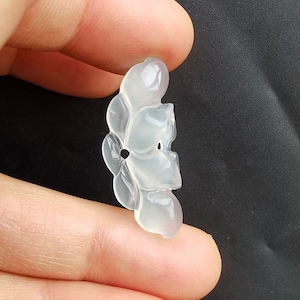 3D Flower Carving "xiuyu" natural jade stone bead Pendant link,two holes,gemstone bead Amulet Talisman for making handmade Necklace Jewelry