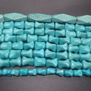 faceted howlite turquoise stone strand, Bone beads,  full One Strand, 16&quot;, wholesale turquoise, loose beads
