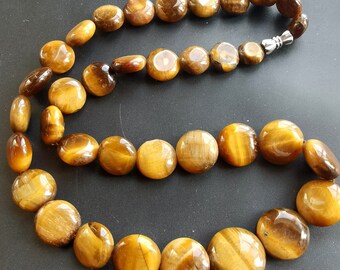 SHLWYG Collana di Pietra Naturale Tigre Gialla con Mappa Occhio