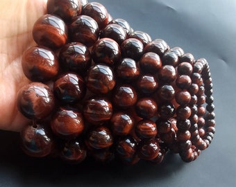 Red Tiger eye stone crystal bracelet,6mm,8mm,10mm,12mm,14mm,16mm,18mm,20mm smooth Round,woman gift,man bracelet,Stretch Bracelet