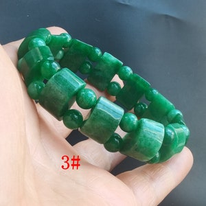 green jade stone beaded width Bracelet,Charm Amulet, Stretch Bracelet,Unisex Bracelet jewelry