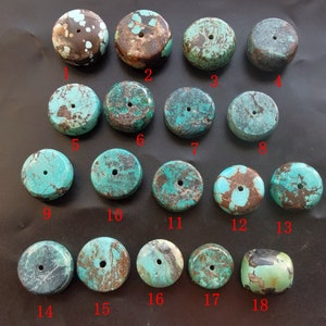 Donut Kreis Münze Echte natürliche Hubei Türkis Stein Perlen Anhänger, für die Herstellung von handgemachten Halskette, Mann Frau Schmuck, Dezember Birthstone