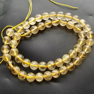 15“  8mm round natural Golden Rutilated Quartz,loose beads,diy beads,gemstone beads, full one strand