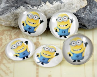 Handgjorda Minion-fotoglascabochoner: Smyckestillverkningsmaterial