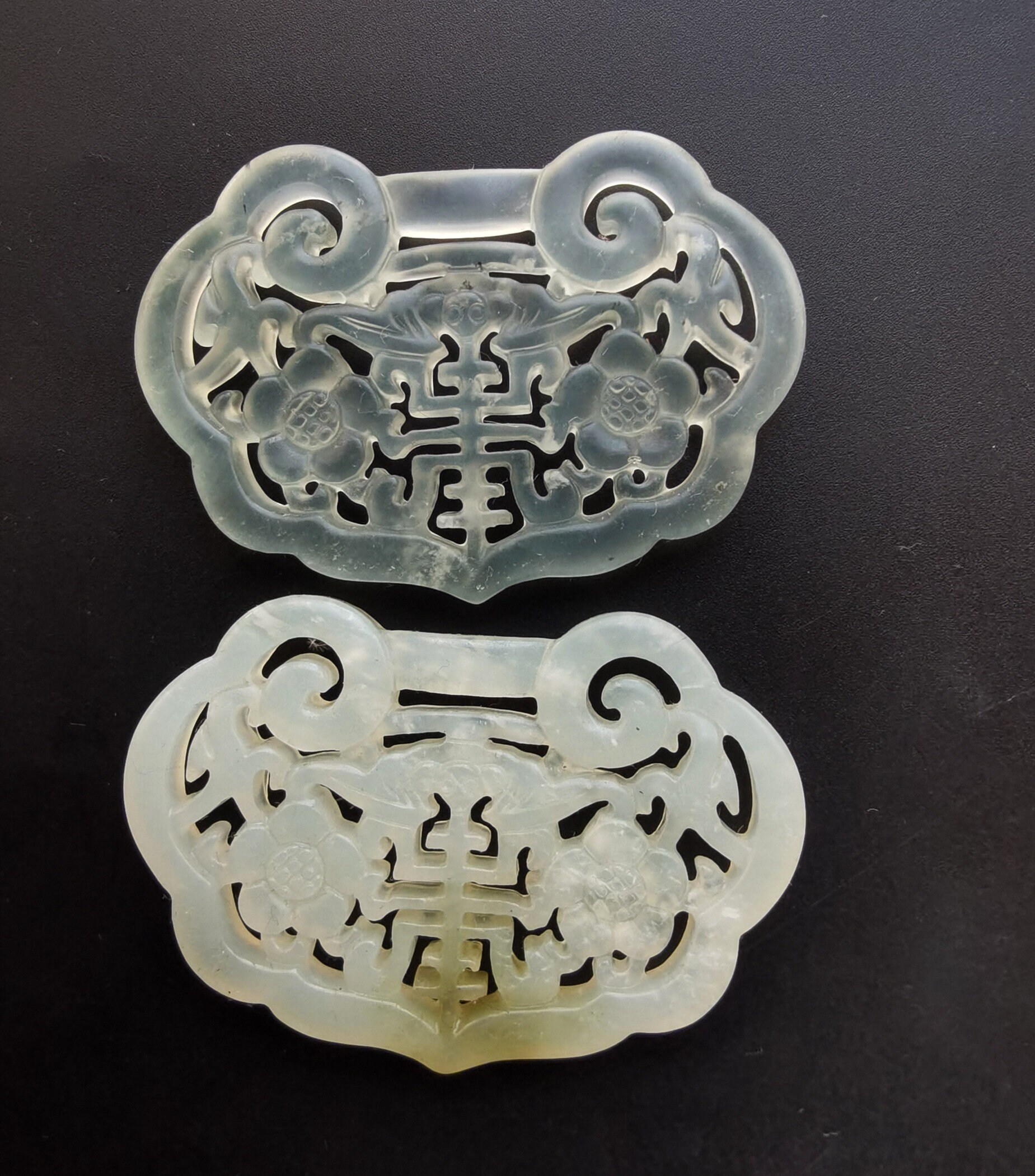 Flower bat bird jade pendant Lock Carved Green natural Jade | Etsy