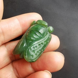 Genuine Large cicada Carving natural green Nephrite jade stone pendant,gemstone bead,Amulet Talisman for making handmade Necklace Jewerly N1