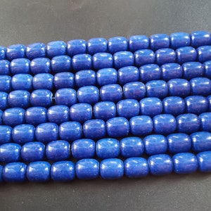 Drum Lapis Lazuli stone strand,circular column, blue lapis,12mmx10mm,full 1strand,16&quot;
