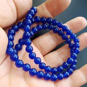 Round blue Jade strand, 6mm 8mm 10mm 12mm, charm jade stone, loose beads, diy beads,gemstone, full one strand 15.5&quot;