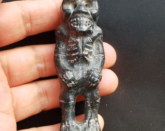 Human Skull Hand Carved Pendant, Black Skeleton jade stone,Charm Pendant Head,Halloween Cabochon Amulet Talisman pendant Necklace Jewerly ZB