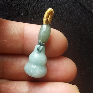3D Gourd good lucky carving natural jadeite jade stone pendant,Grade A,Amulet beads,for making handmade necklace jewelry wholesale jadeite