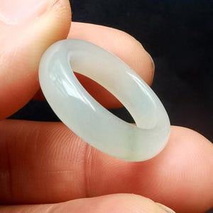 Natural Jade Band Ring: Thin Stone Jewelry Gift