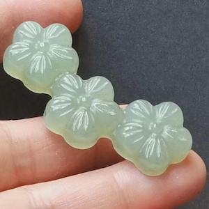 plum blossom Flower carving natural xiuyu green jade stone pendant,2holes,Amulet Talisman for making handmade Necklace Pendant Jewerly MX