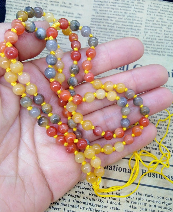 STONE BEAD BRACELET 6 MM W/CHARMS - YELLOW JADE STONE BEAD BRACELET 6 MM W/CHARMS - YELLOW JADE