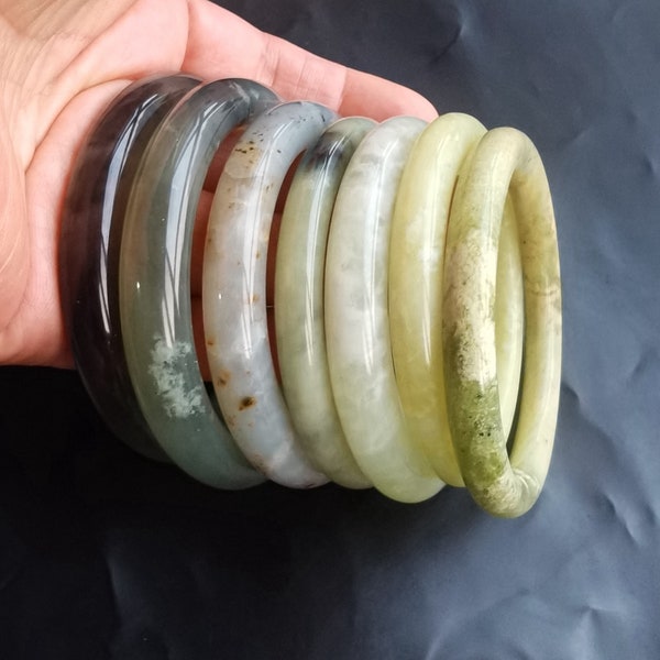 inner 54.5mm-65mm,natural rainbow green jade stone width Bangle,Chinese Xiuyu jade stone,gemstone woman/man band bangle,best gift