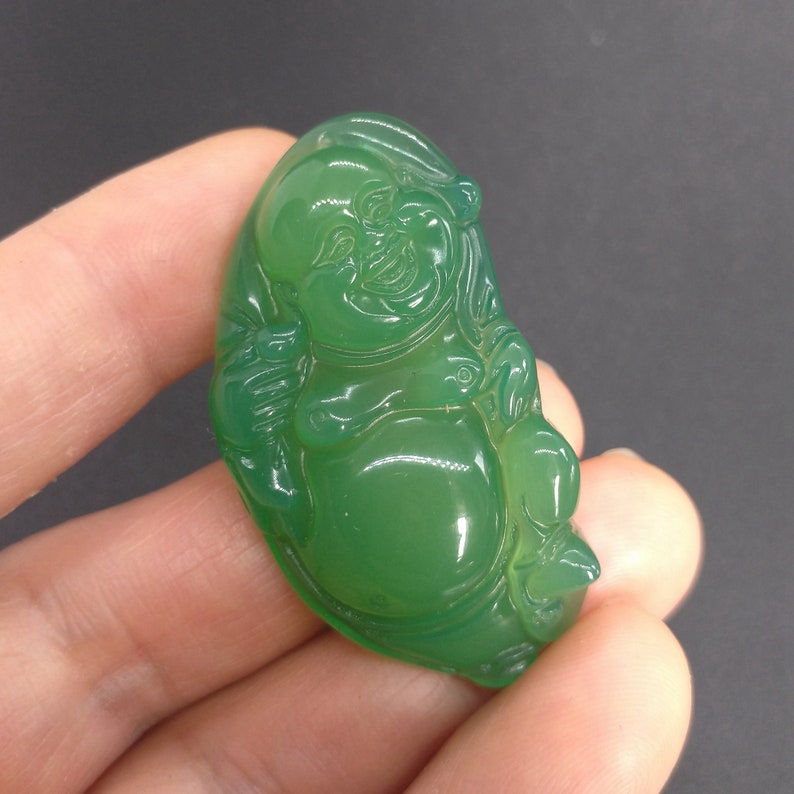 Lavender Pink Smiling Buddha Agate Pendant Carved Chalcedony - Etsy