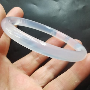 inner 56mm-63mm,white chalcedony thin bangle,Agate stone band bangle,gemstone girl bangle,Healing crystal,woman man bangle,best gift