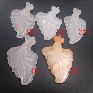 Large Fish jade Pendant, Carved fish White Natural Jade pendant, HuangLong jade Gemstone bead, Amulet Jade pendant making Necklace H1