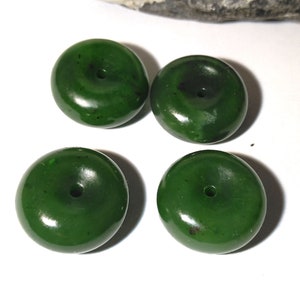 Green Nephrite jade coin bead, green Nephrite  Jade Pendant, Natural jade Gemstone bead, Amulet Jade pendant For making Necklace N1