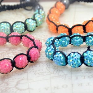Gorgeous Crystal bead, Green Blue Orange Pink Crystal Micro Ball, Pave Ball, Cubic Zirconia Separator Ball, Metal pave, Ball Bead 11mm
