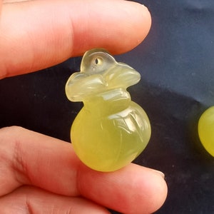 Borsa, borsa ricca, porta soldi, ciondolo in pietra di giada verde gialla naturale "xiuyu" intagliata, perlina di pietra preziosa, ciondolo amuleto talismano collana gioielli