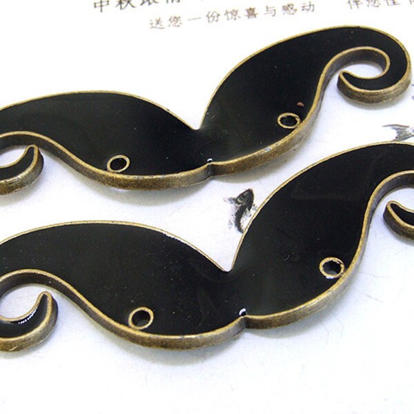 3Pcs Q vieilli moustache noir Bronze lien Fit 60mmX Collier & Bracelet filigrane lien bijou 20mm