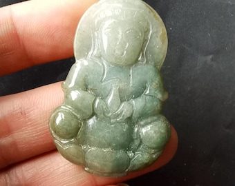 天然翡翠風景ペンダント翡翠ギフト山水彫刻 - ペンダント - 31.97g