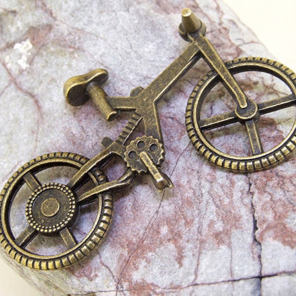 3PCS Q Antiqued Bronze Bicycle Link Bike Pendant  DIY Kits Fit Necklace Bracelet  Pendant Jewelry Filigree Link Findings