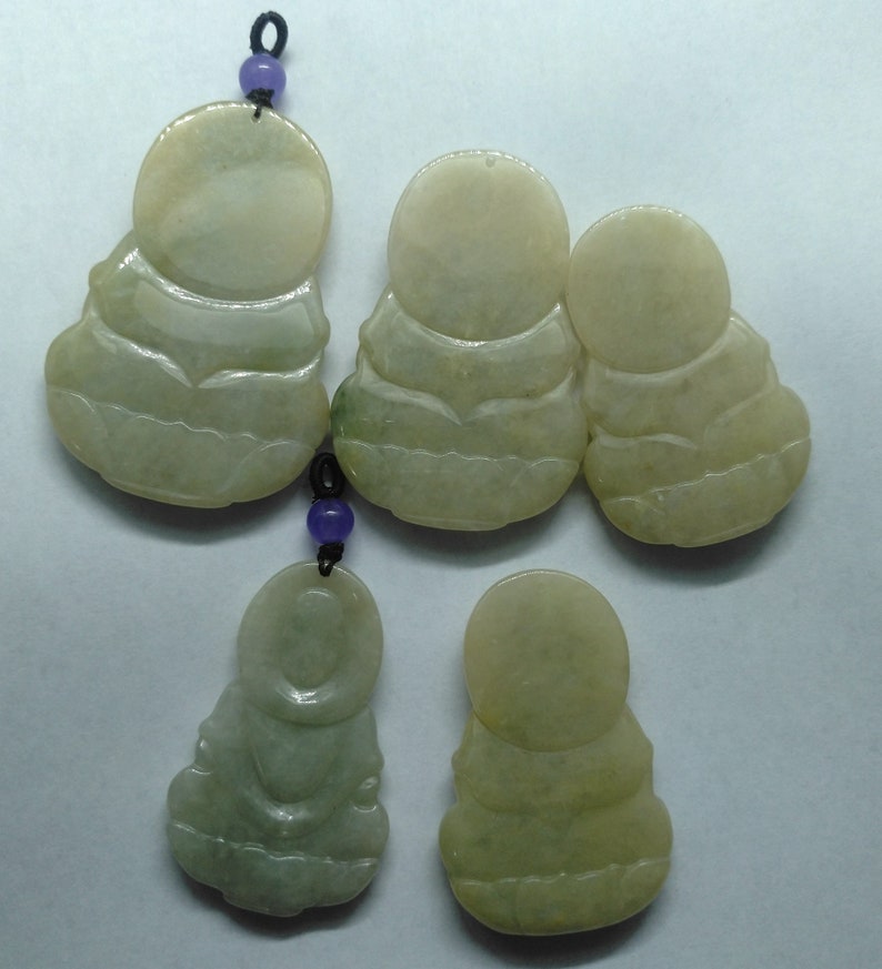 Guanyin Bodhisattva jadeite pendant, Carved Grade A Natural jade stone, yellow Burmese jade, Amulet necklace Pendant, Gemstone bead jewelry image 2