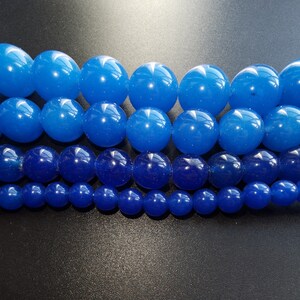 Round blue jade Beads, 6mm,10mm,12mm,14mm, charm jade stone, Gemstone bead for Making jewelry, Full one Strand