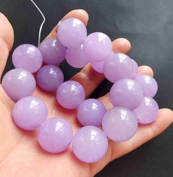 Perle in Giada Bianca Tonde 8mm Pietre Preziose Naturali per Gioielli Circa 38cm un Filo 46 Perline