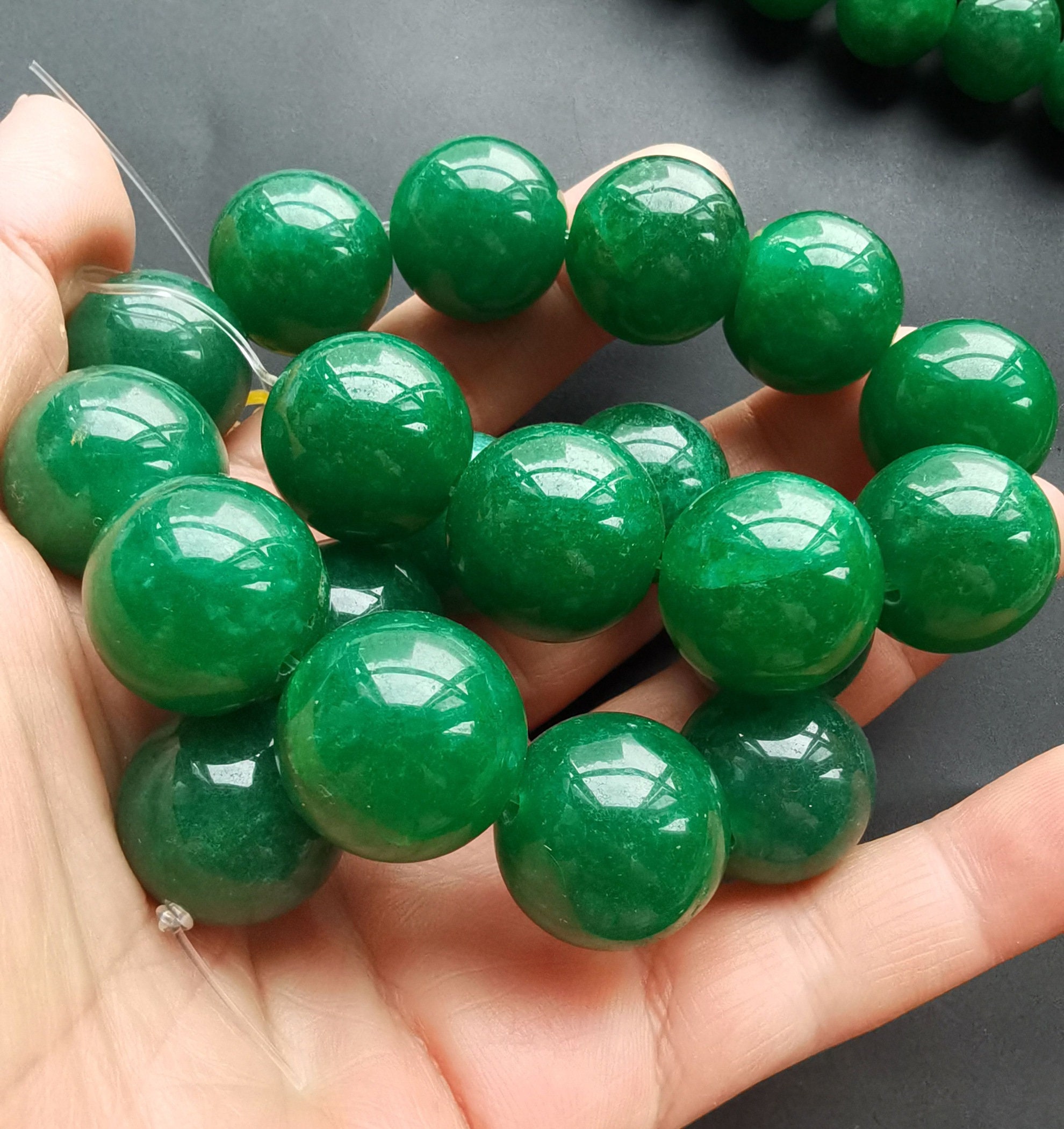 16mm18mm20mmRound smooth green jade stone | Etsy