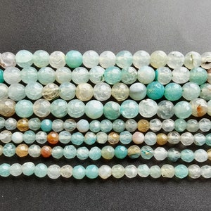 4mm,6mm,faceted Blue Brown Agate Vein Stone Strand,gemstone Beads,round Crackle Agate Strand ...