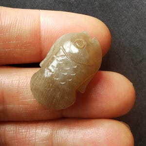 3D fish Genuine carving,natural brown jade stone pendant,gemstone bead,good lcuky,Amulet Talisman for making handmade Necklace Jewerly N1